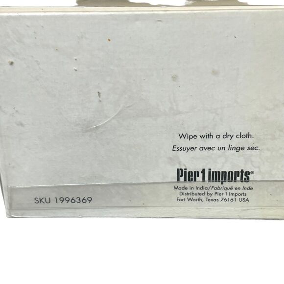 Pier 1 Imports Napkin Rings Flowers India Ceramic Set x4 Housewarming Yellow NEW - Picture 5 of 6